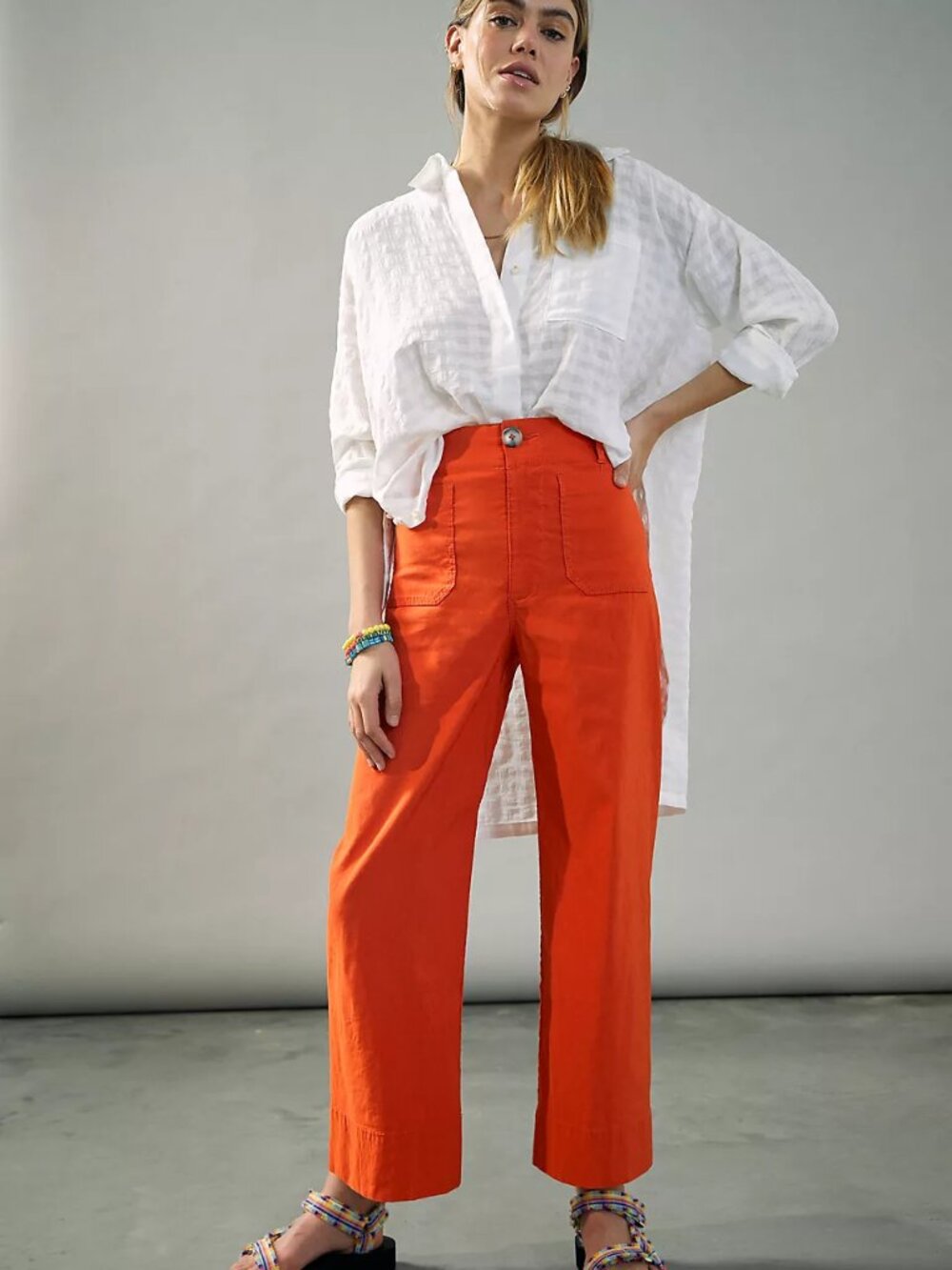 Anthropologie Colette Wide-Leg Cropped Pants